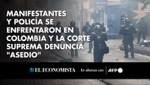 Manifestantes y policía se enfrentaron en Colombia y la Corte Suprema denuncia 