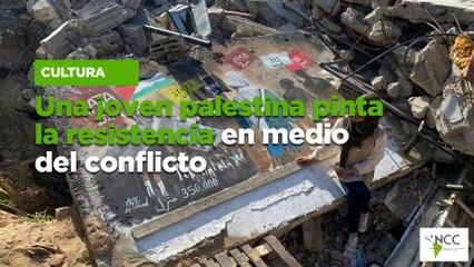 Una joven palestina pinta la resistencia en medio del conflicto