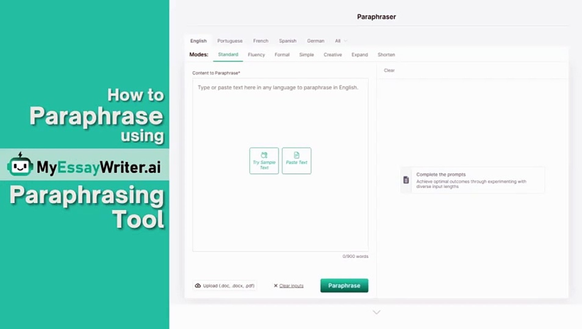 How to Paraphrase Using MyEssayWriter.ai Paraphrasing Tool | Best Free Papraphrasing Tool