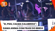 Carnaval 2024: A Dama diverte foliões ao cantar 'calma, calabreso'
