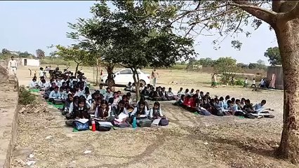 Deoria village school has been running under the open sky for 7 years