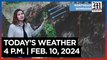 Today's Weather, 4 P.M. | Feb. 10, 2024