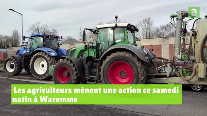 Les agriculteurs bloquent l'entrée du Colruyt de Waremme