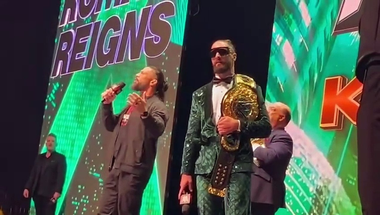 Roman Reigns and Seth Rollins ROAST each other during WWE Wrestlemania 40 Press Conference!