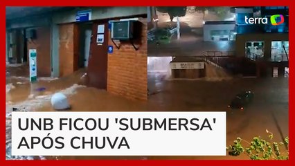 Temporal causa alagamentos e deixa Universidade de Brasília (UnB) debaixo d'água