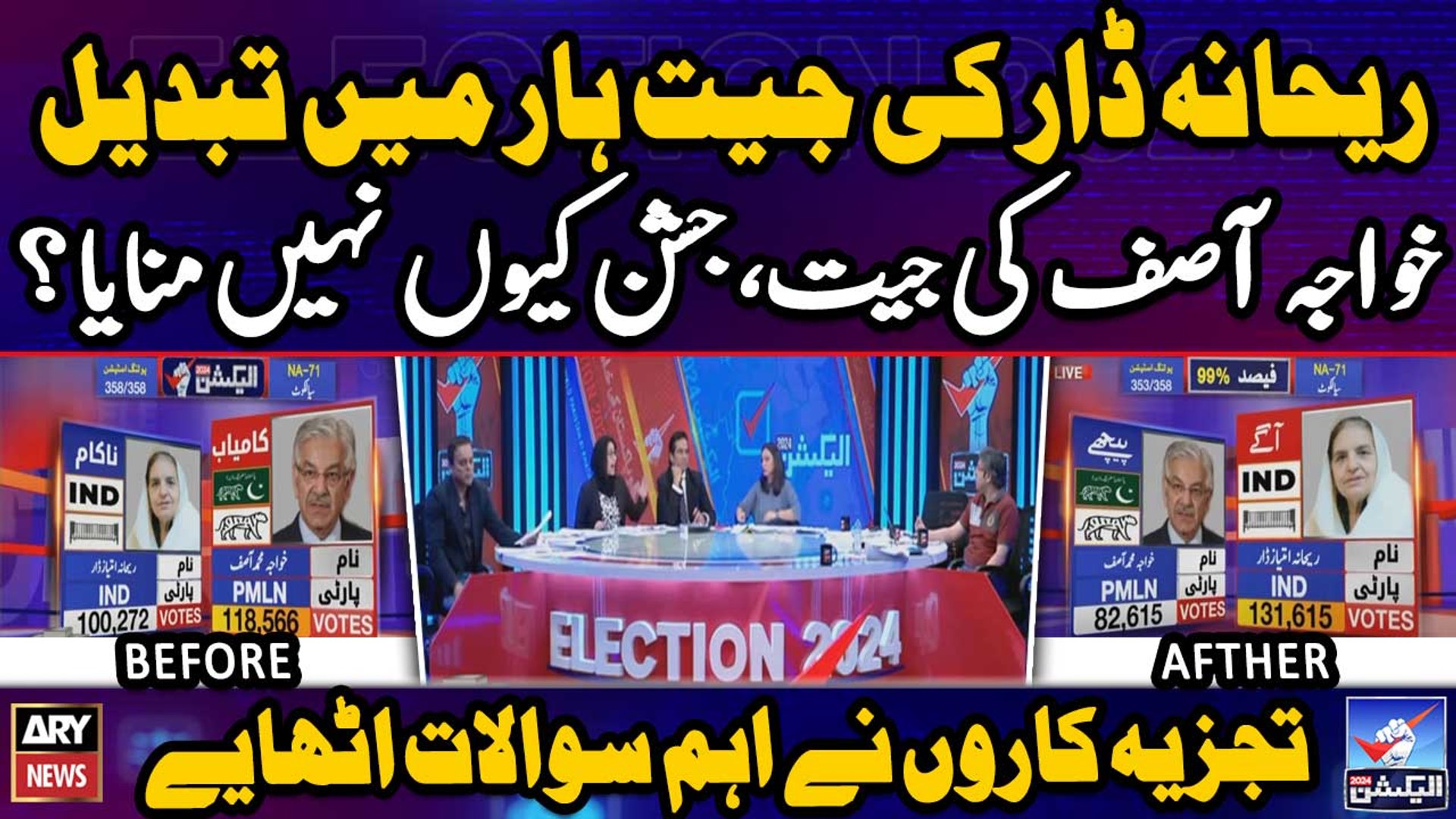 ⁣Rihana Dar vs Khawaja Asif - What happened in NA-71 Sialkot? - Experts' Reaction