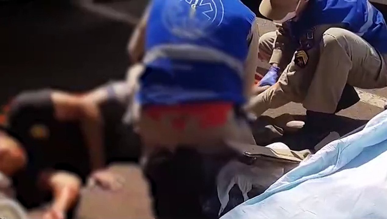 Ciclista fica ferido em acidente na Rua das Palmeiras