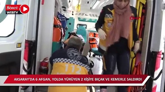 Yolda yürüyen 2 gence Afganistan uyruklu 6 kişiden bıçak ve kemerli saldırı: O anlar kamerada
