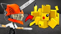 I Made Pokémons Rubik's Cube And Chainsaw Man figure - Epic Anime Crafts! ⚡⛓️
