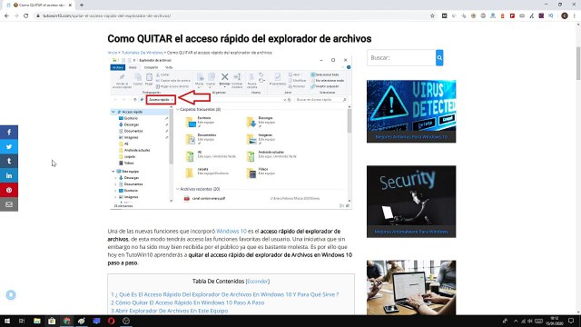QUITAR el ACCESO RÁPIDO del EXPLORADOR de ARCHIVOS en WINDOWS 10 PASO a PASO