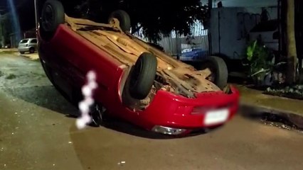 Acidente seguido de capotamento é registrado no Esmeralda