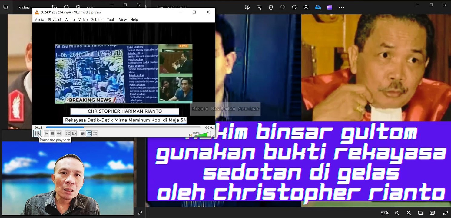 BUKTI REKAYASA SEDOTAN DI GELAS CHRISTOPHER RIANTO DIPAKAI BINSAR GULTOM MENCECAR JESSICA WONGSO