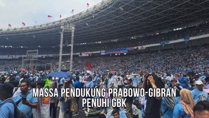 Massa Pendukung Prabowo - Gibran Penuhi Gelora Bung Karno Sejak Pagi