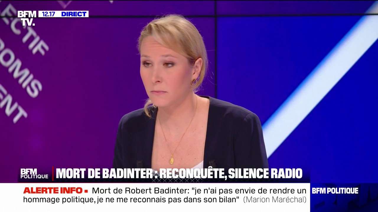 Marion Maréchal "n'est pas pour la mise au Panthéon" de Robert Badinter