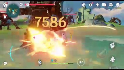 Solo Noelle vs 4 Ruin Guards - Genshin Impact - Helius Rá