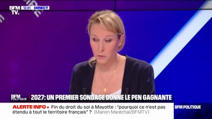 Marine Le Pen en hausse dans les sondages: "aux portes du pouvoir, on ne peut pas gagner seule", estime Marion Maréchal
