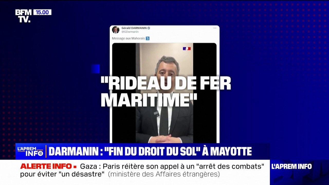Suppression du droit du sol, "rideau de fer" maritime…quelles sont les principales mesures annoncées par Gérald Darmanin à Mayotte?