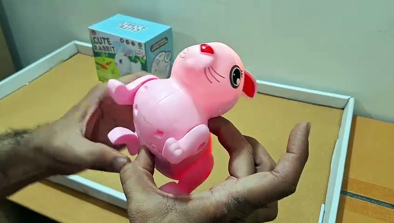 Unboxing and Review of Jumping Hopping Funny Rabbit Toy with Luminous Effect Cute Bunny Rabbit Toy with Flashing Lights