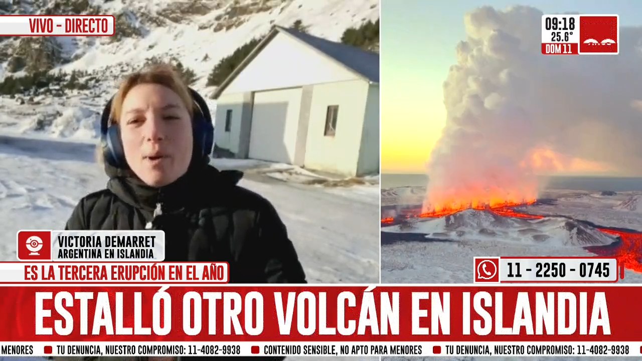 Imágenes impactantes de la erupción volcánica en Islandia