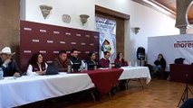 Diputados federales y militantes del partido del Movimiento de Regeneración Nacional (Morena) en Sonora