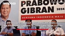Dirty Vote Ungkap Kecurangan Pemilu, TKN Prabowo-Gibran: Fitnah dan Tidak Ilmiah