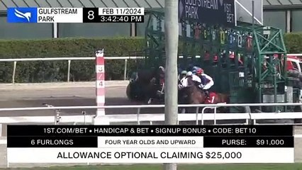 ¡Espectacular carrera de Jaramillo en la octava carrera de Gulfstream Park!