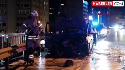 Mecidiyeköy'de Hafif Ticari Araçta Yangın Çıktı