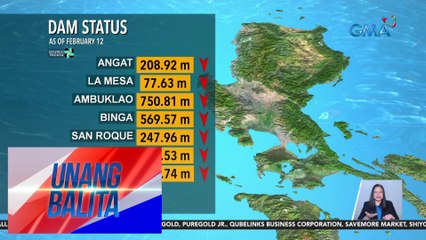 Antas ng tubig sa ilang reservoir sa Luzon, bumaba - Weather update today as of 7:15 a.m. (February 12, 2024) | UB