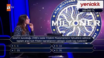 'Kim Milyoner Olmak İster'de Filistin sorusu! Yarışmacı çekildi