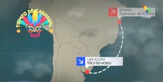 La comparsa del Candombe recorre las calles de Montevideo
