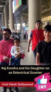 Shilpa Shetty & Raj Kundra Spotted with Daughter and Son at Airport Viral Masti Bollywood