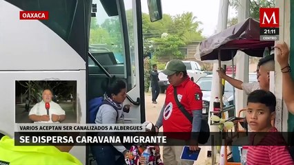 Caravana migrante se dispersa en Oaxaca y busca ayuda en albergues