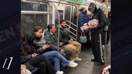 Metroda sakarlık şakası yapan adam kamerada