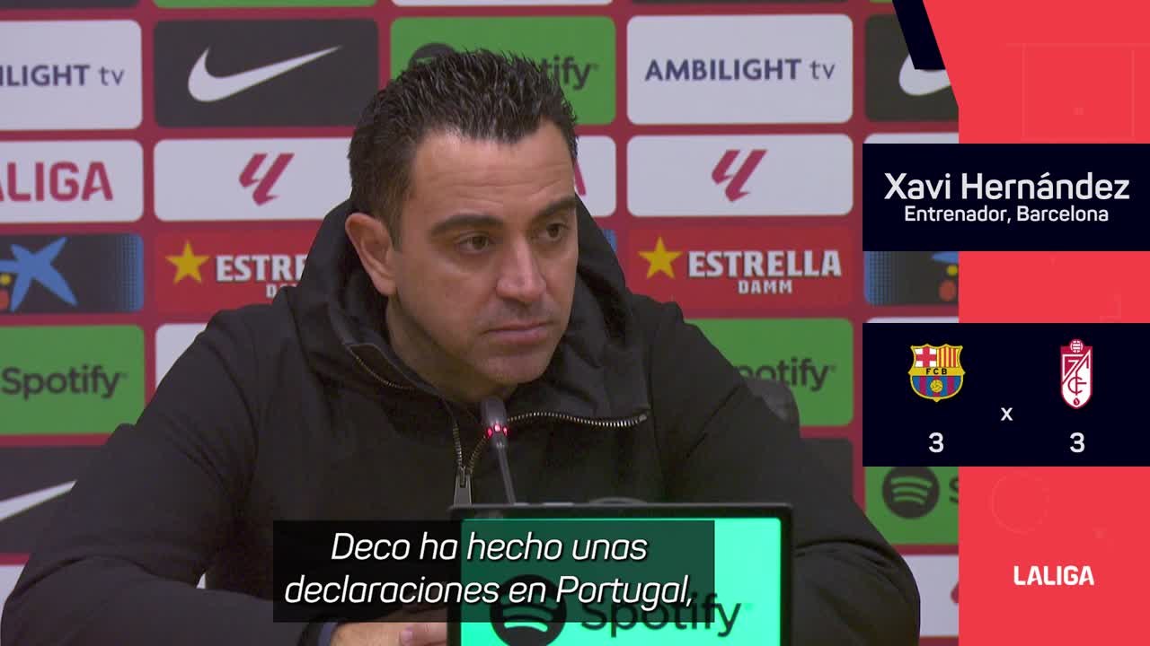 Xavi se entera de las declaraciones de Deco en directo: momento más incómodo imposible