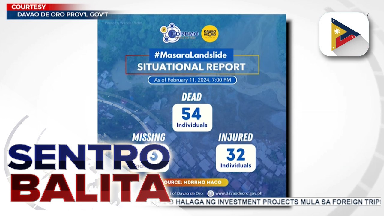Bilang ng kumpirmadong namatay sa landslide sa Davao de Oro, umakyat na sa higit 50