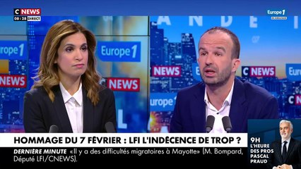 Critiqué pour sa présence à l'hommage aux victimes du Hamas, Manuel Bompard de LFI, répond sur CNews : "Le député Meyer Habib est un imbécile et même plus que ça !"