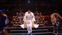 Usher performs medley of hits at Super Bowl half-time show beside special guests