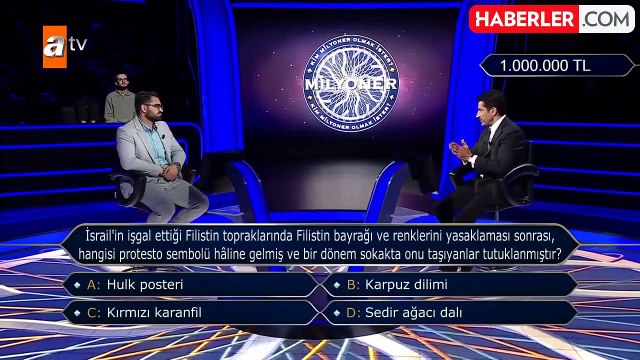 Kim Milyoner Olmak İster'de Filistin sorusu! Kenan İmirzalıoğlu yaşanan zulme tepki gösterdi