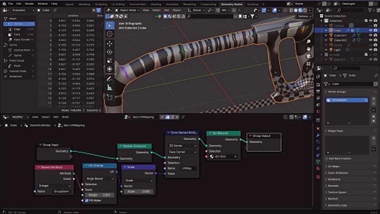 UV-Mapping  With Blender Geometric Node