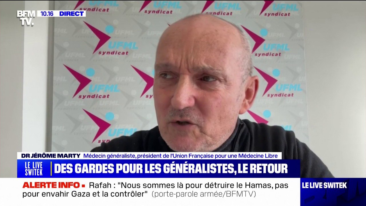 Dr Jérôme Marty, médecin généraliste, sur le retour des gardes pour les généralistes: "C'est physiquement impossible"