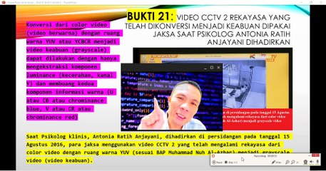 BUKTI 21: JAKSA ARDITO MUWARDI GUNAKAN VIDEO CCTV 2 REKAYASA SAAT ANTONIA RATIH ANJAYANI DIHADIRKAN