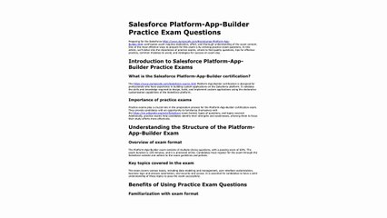 Salesforce Platform-App-Builder Practice Exam Questions