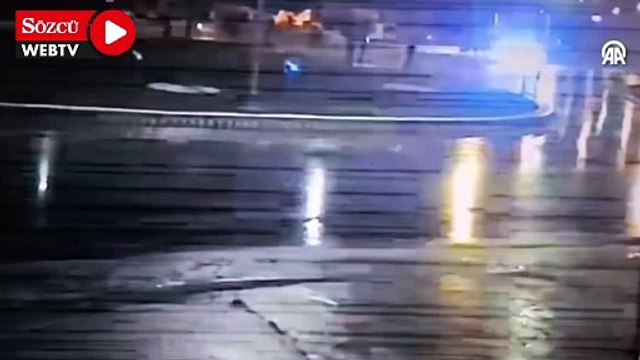 Balıkesir'deki yolcu otobüsünün devrilmesi güvenlik kamerasına yansıdı