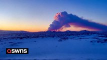 Video shows plume of smoke as Iceland volcano erupts again
