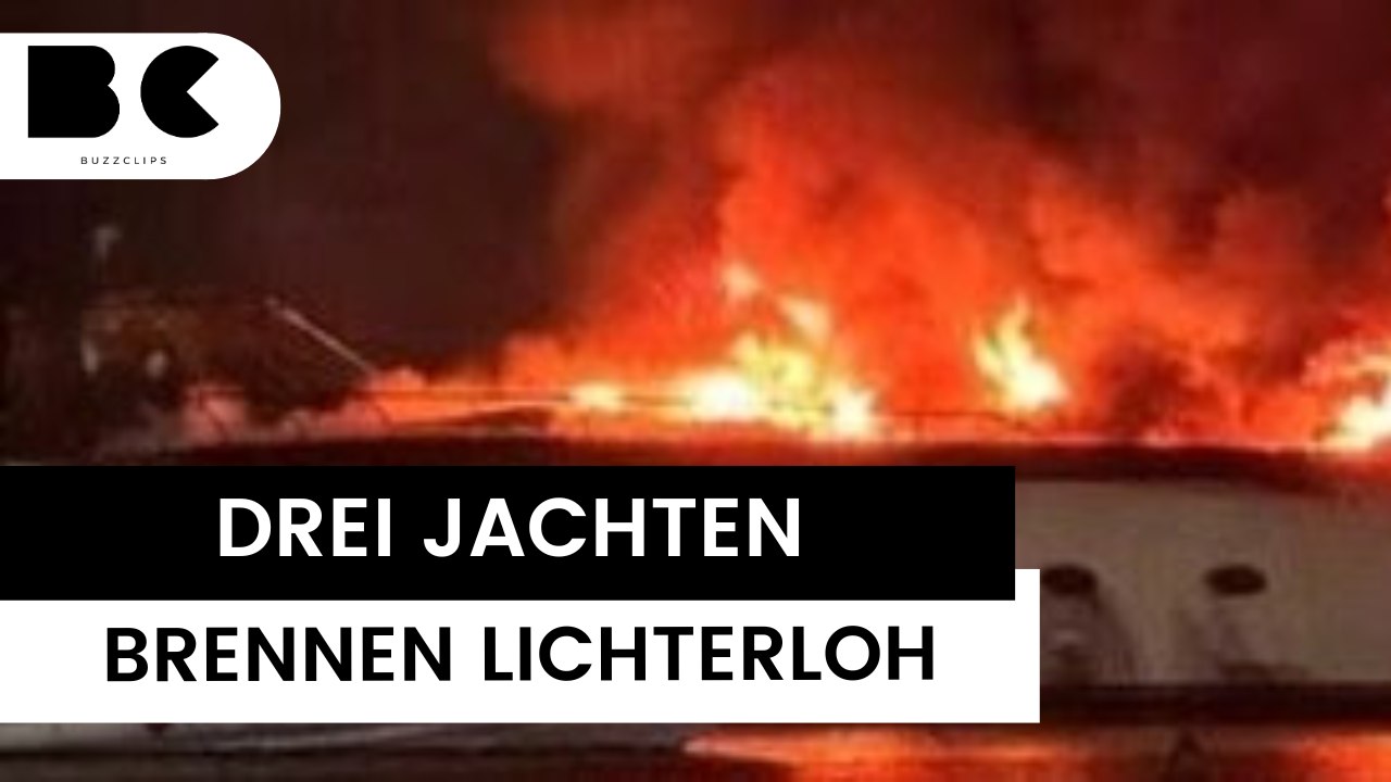 Drei Jachten durch heftige Feuerwalze zerstört