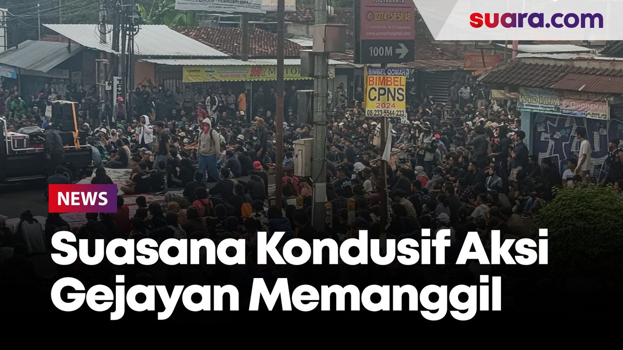 Suasana Aksi Gejayan Memanggil, Massa Padati Simpang Tiga Gejayan
