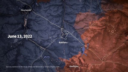 War in Ukraine: animated map showing the situation at Bakhmut