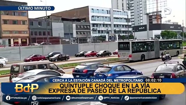 Quíntuple choque en Vía Expresa: se reporta accidente cerca de la estación Canadá del Metropolitano