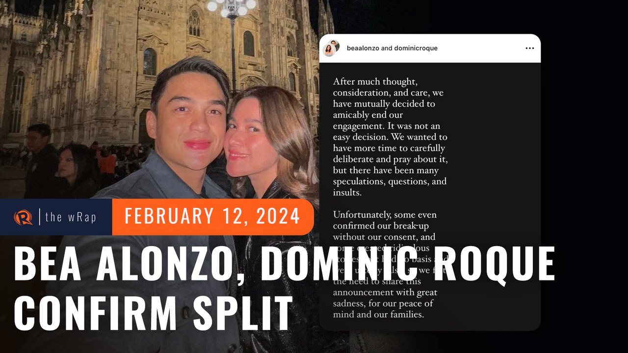 Bea Alonzo and Dominic Roque confirm breakup in light of 'insults,' 'ridiculous stories'