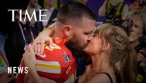 Taylor Swift and Travis Kelce Celebrate Super Bowl Win with a Kiss